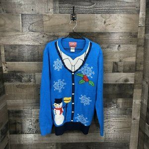 Jem Pullover Faux Button Down Xmas Sweater Size XL